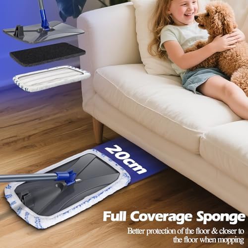 MASTERTOP Microfiber Dust Mop with 5 Reusable Pads and Telescopic Handle