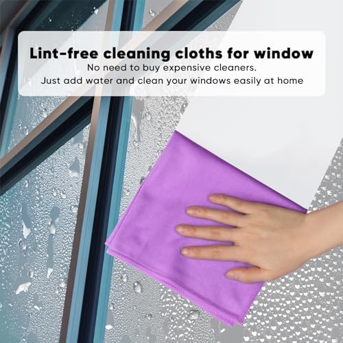 HOMEXCEL Microfiber Cleaning Cloths 6 Pack Lint Free Streak Free