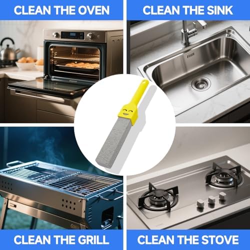 3 Pack Pumice Stones with Long Handle for Oven Stove Cleaning