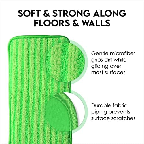 Turbo Microfiber Mop Refills 4 Pack - Reusable Thick Washable Dust Mop Heads
