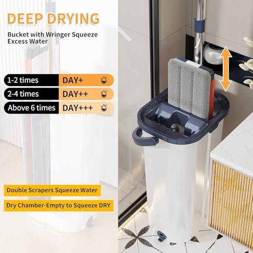 Yiwujb Ultra-Fine Fiber Mop Bucket with Wringer and Twist