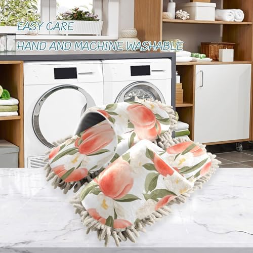 Pink Peach Microfiber Cleaning Slippers for Daily Use