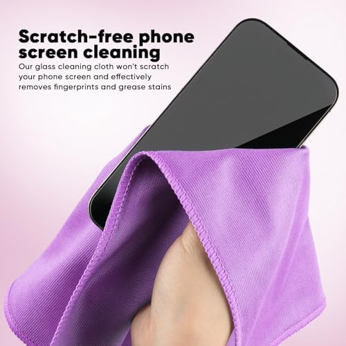 HOMEXCEL Microfiber Cleaning Cloths 6 Pack Lint Free Streak Free