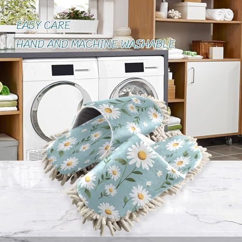 Bulletgxll Summer Floral Mopping Slippers - Washable and Comfortable
