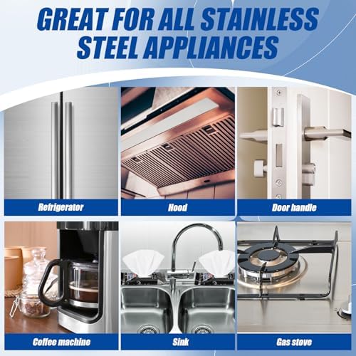 Heigble 6 Pack Stainless Steel Cleaner Wipes