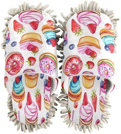 Bulletgxll Colorful Desserts Mopping Slippers