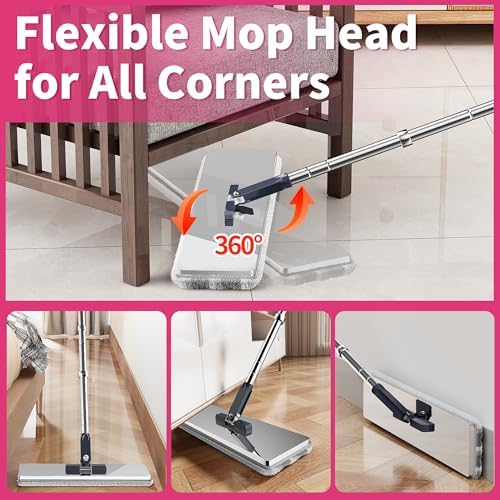 SWIFTIRON Flat Mop and Bucket with Wringer Purple