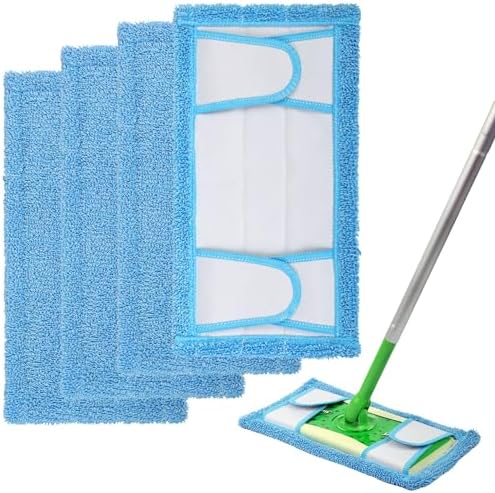 F Flammi Reusable Mop Pad for Swiffer Sweeper Mop 125 Inch 4 Pack