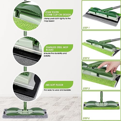 MASTERTOP Microfiber Dust Mop with 4 Pads 524 Handle