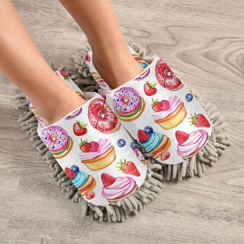 Bulletgxll Colorful Desserts Mopping Slippers