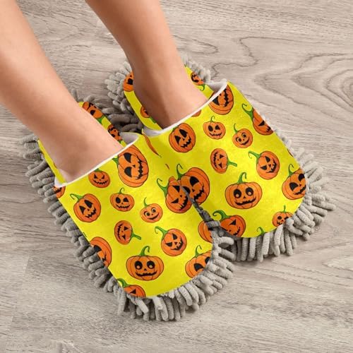 Burbuja Jack O Lantern Mop Slippers for Home Cleaning 1