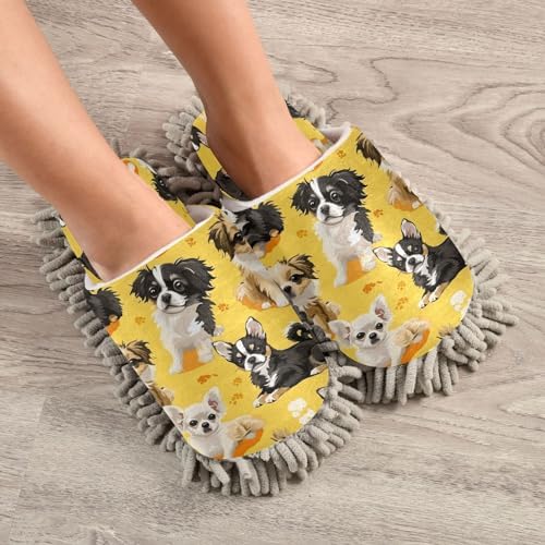Little Dogs Mop Slippers Washable Cleaning Slippers