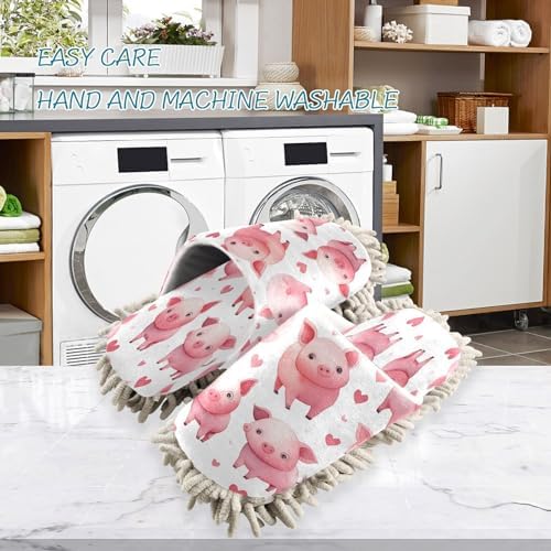 Pink Pigs Microfiber Cleaning Slippers for Daily Use