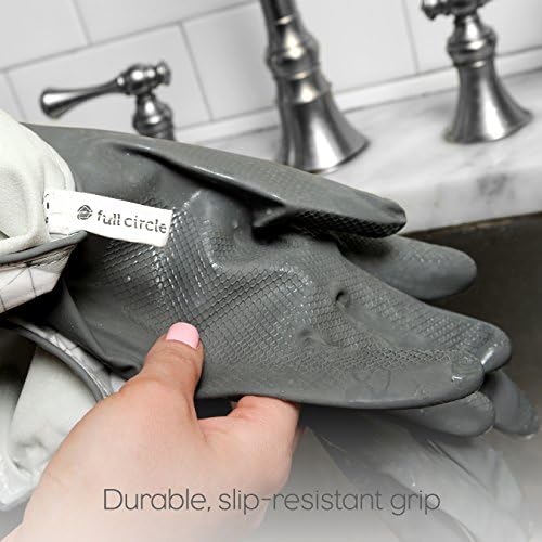 Full Circle Splash Patrol Natural Latex Cleaning Gloves SmallMedium Grey