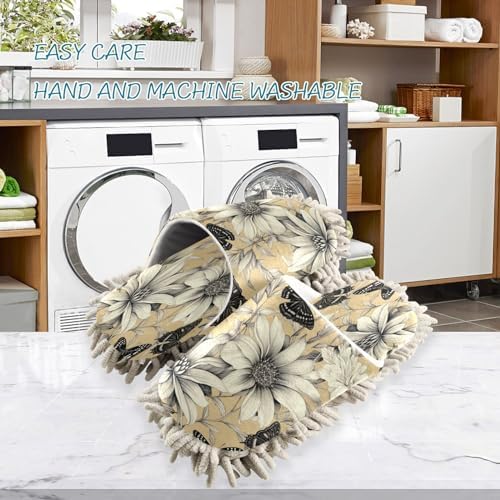Bulletgxll Butterfly Daisy Mop Slippers - M