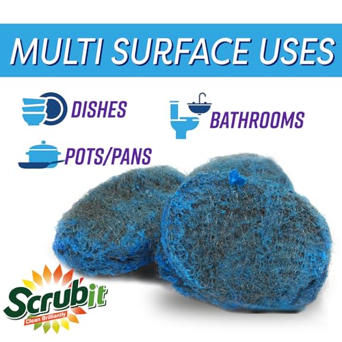 SCRUBIT 18 Pack Steel Wool Soap Pads - Cooktop Dish Cleaner