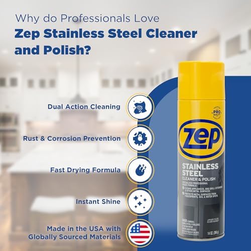Zep Stainless Steel Cleaner and Polish 14 oz Case of 12