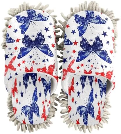 Butterflies Pattern Microfiber Cleaning Slippers L