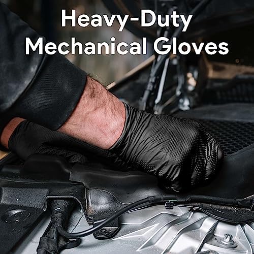WECARE 8 Mil Nitrile Gloves - Diamond Grip Powder Latex Free