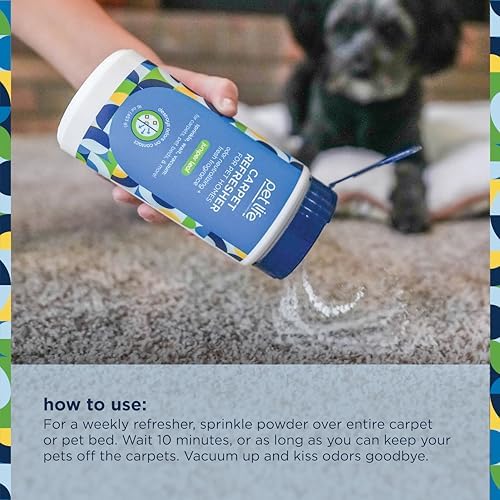 Pet Life Unlimited Carpet Refresher Deodorizer Powder - Pet Safe Juniper Leaf Scent 16oz Pack of 3