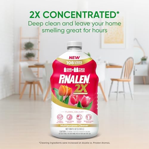 PINALEN 2X Max Aromas Concentrated All Purpose Cleaner - Floral Delight Scent - 108 fl oz