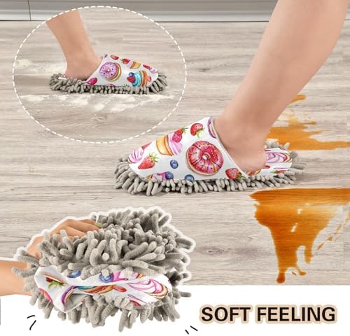 Bulletgxll Colorful Desserts Mopping Slippers