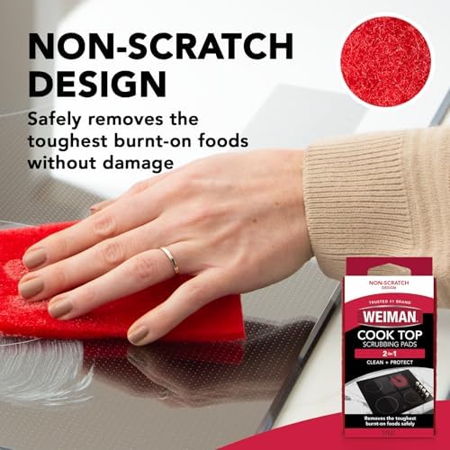 Weiman Cooktop Cleaner with Scrubbing Pads - 10 Oz Heavy Duty Polish