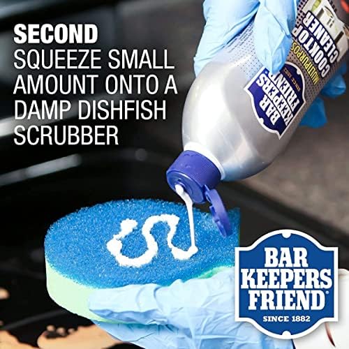 Bar Keepers Friend Cooktop Cleaner with Scraper and Sponge