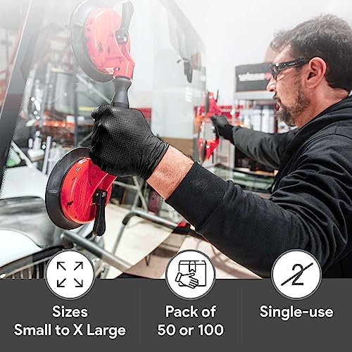 WECARE 8 Mil Nitrile Gloves - Diamond Grip Powder Latex Free