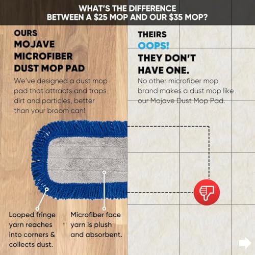 18 Inch Professional Hardwood Floor Mop - Dry Wet Mop for Wood Laminate Tile Vinyl