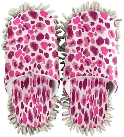 Zhirexin Leopard Microfiber Mop Slippers for Men Women