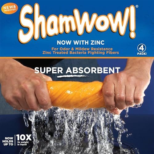 ShamWow Original Super Absorbent Cleaning Towel - 4 Pack Orange