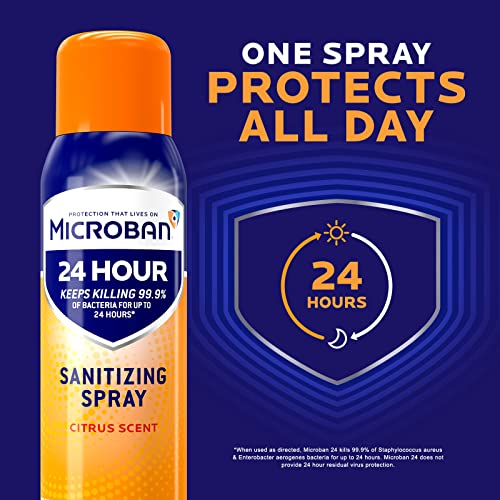 Microban Disinfectant Spray 24 Hour Protection Citrus Scent 2 Count 15oz Each