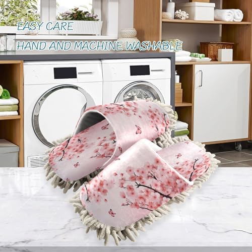 Cherry Blossom Microfiber Cleaning Slippers - Large Size