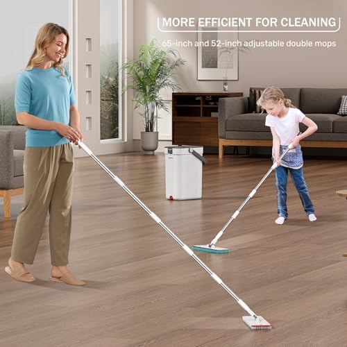 HoMettler 3-Tank Mop and Bucket Set with 6 Microfiber Pads