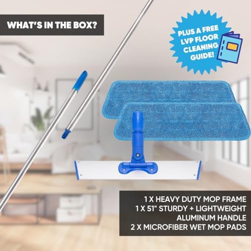 18 Microfiber Vinyl Plank Floor Mop - Heavy Duty Reusable
