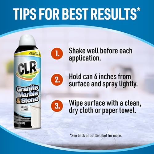 CLR Stone Cleaner - 12 Ounce Spray Can for Granite Marble and Tile