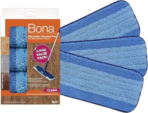 Bona Microfiber Cleaning Pads 3 Pack for Hardwood Floors