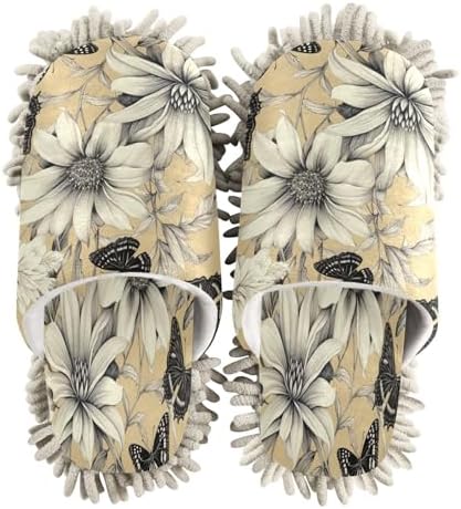 Bulletgxll Butterfly Daisy Mop Slippers - M