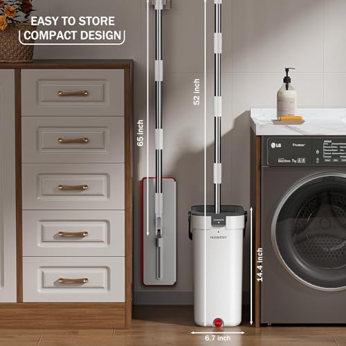 HoMettler 3-Tank Mop and Bucket Set with 6 Microfiber Pads