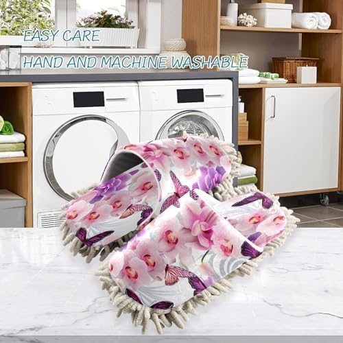 Bulletgxll Pink Butterflies Cleaning Slippers Mop Pad Replacement