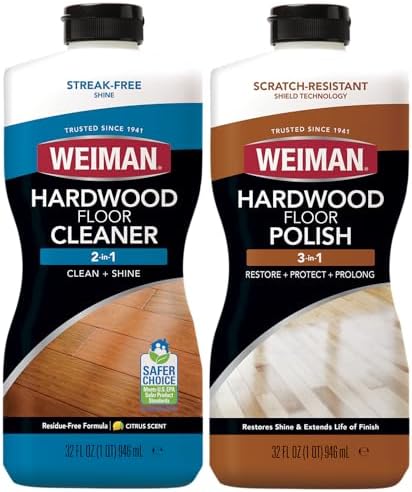 Weiman Hardwood Floor Cleaner and Polish Restorer Combo 2 Pack