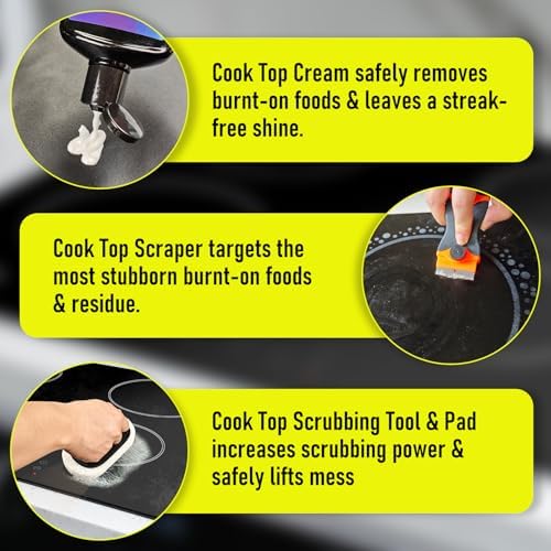 SHADAIWUYU 17oz Cooktop Cleaner Kit with Scraper and Pad