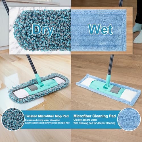 KeFanta Dual Mop Pads Dust Mop for Hardwood Floors