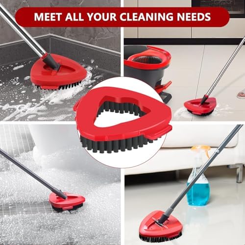 JIUMEE Spin Mop Scrub Brush Head for EasyWring 1-Tank System 2 Pack Hard Bristle Cleaning