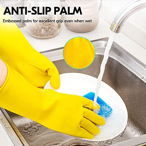 Vgo 1-Pair Reusable Rubber Gloves for Kitchen and Household Use