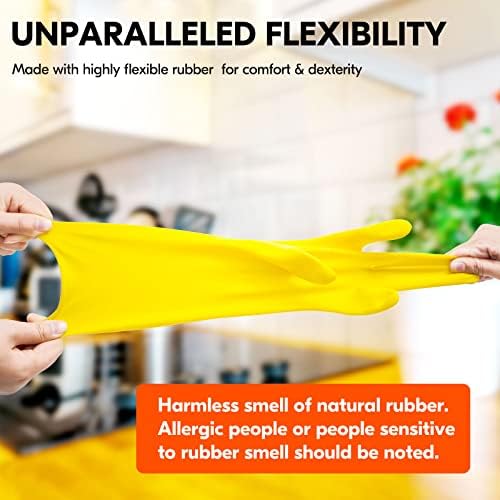 Vgo 1-Pair Reusable Rubber Gloves for Kitchen and Household Use