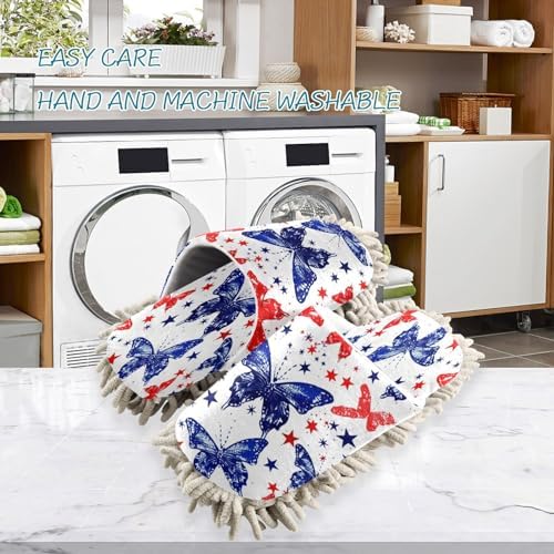 Butterflies Pattern Microfiber Cleaning Slippers L