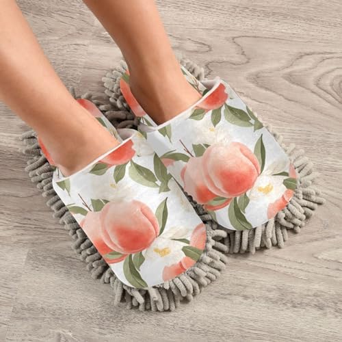 Pink Peach Microfiber Cleaning Slippers for Daily Use