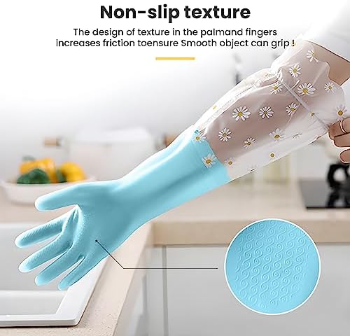 KAQ Dishwashing Cleaning Gloves 3 Pairs Reusable